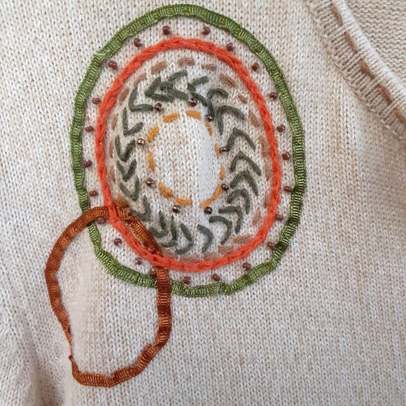 Alfred Dunner Sweater Size PS Ramie Cotton Embellished Full Zip Long Sleeves - Picture 3 of 10